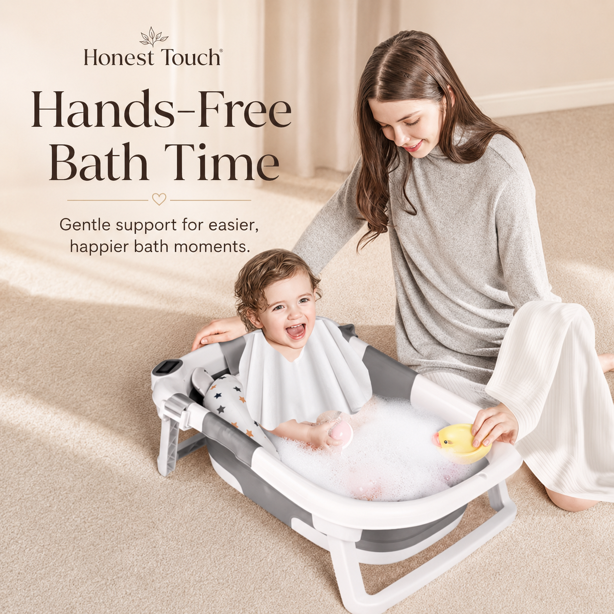 Baby Bath – Temperature-Sensing, Non-Slip & Portable Newborn Bath