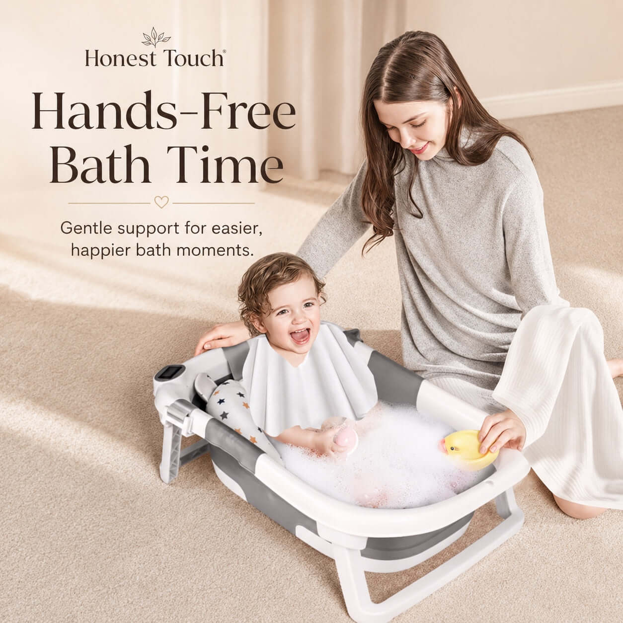 Honest Touch Baby Bathing Temp-Sensing | Gentle Bath Comfort