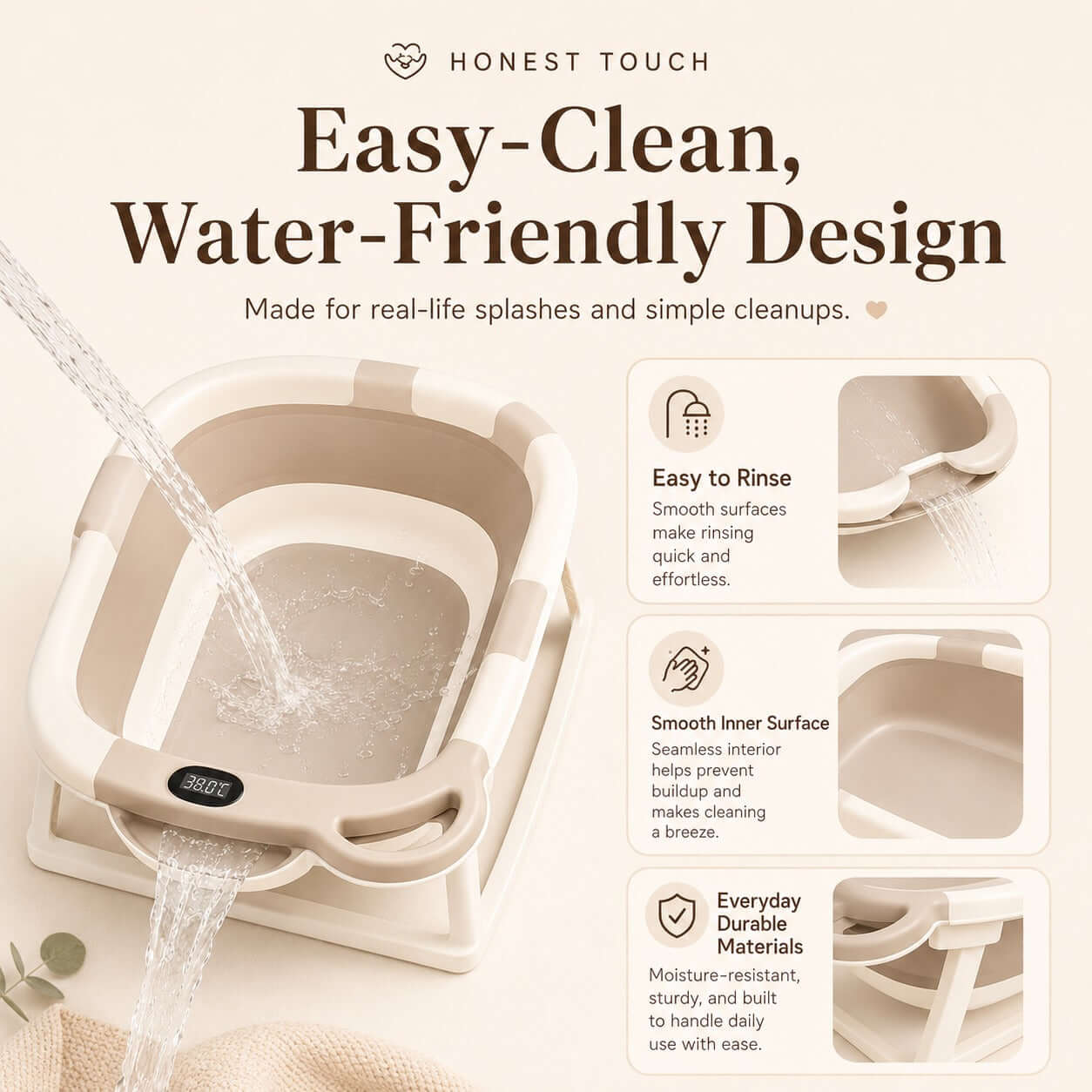 Baby Bathtub Temp-Sensing | Gentle Bath Comfort