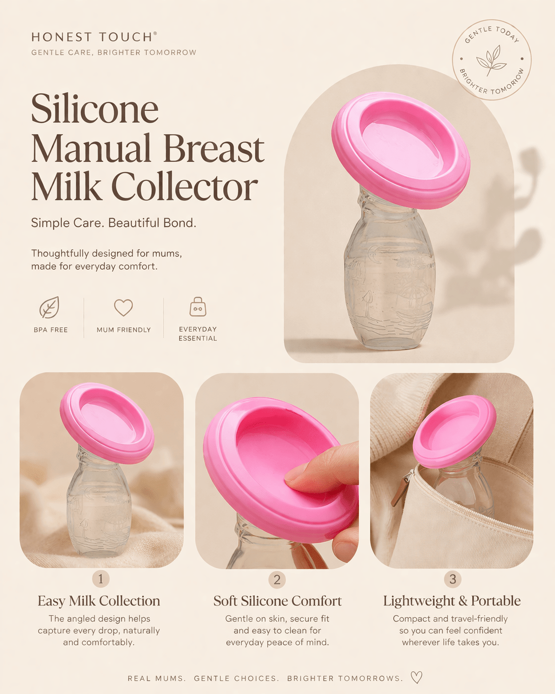 Silicone Manual Breast Milk Collector Effortless Milk Saving