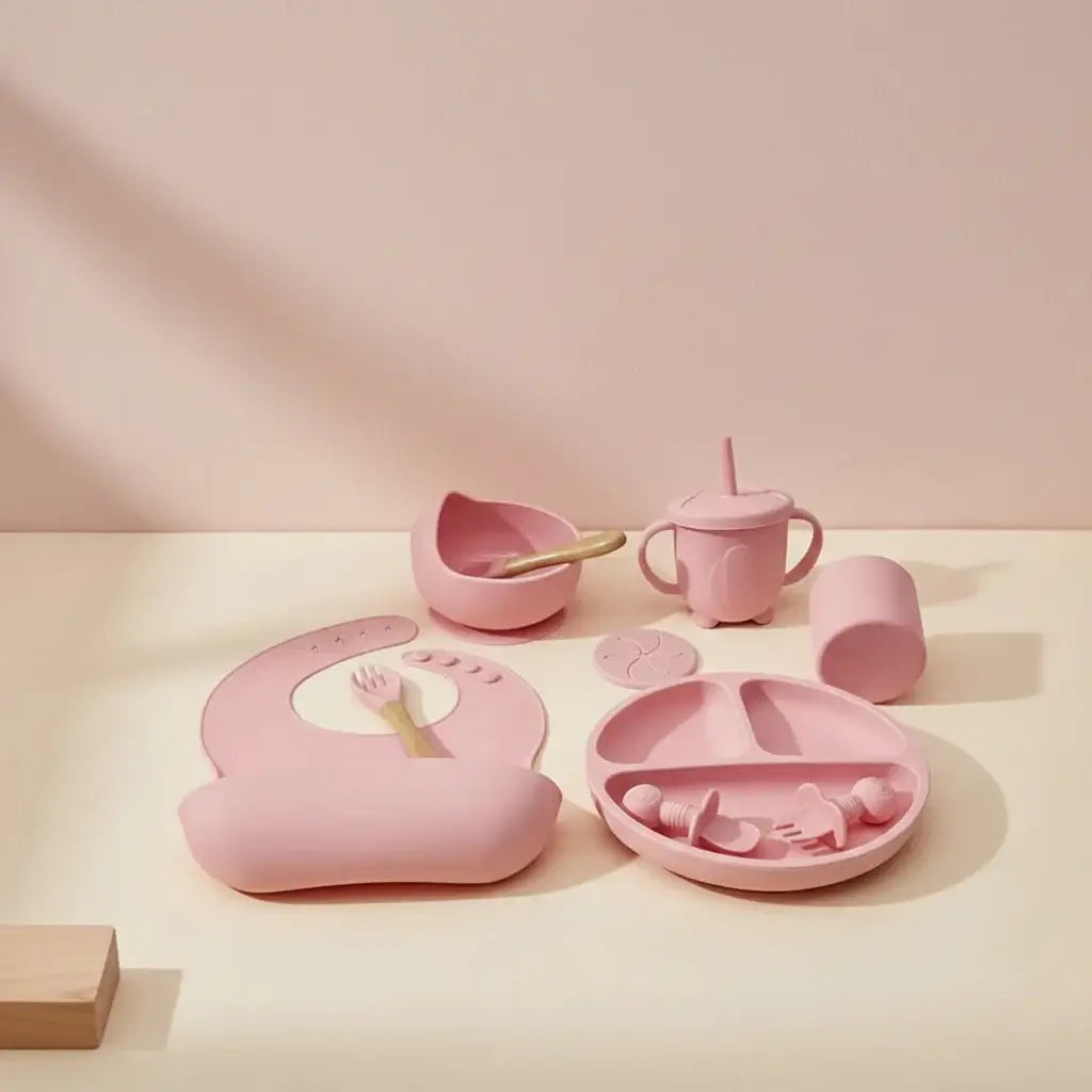 baby feeding essentials silicone tableware set
