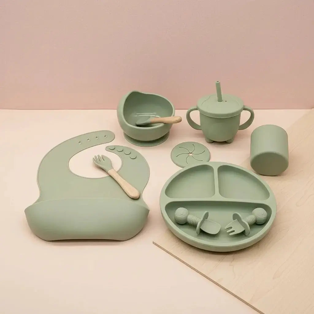 baby feeding essentials silicone tableware set