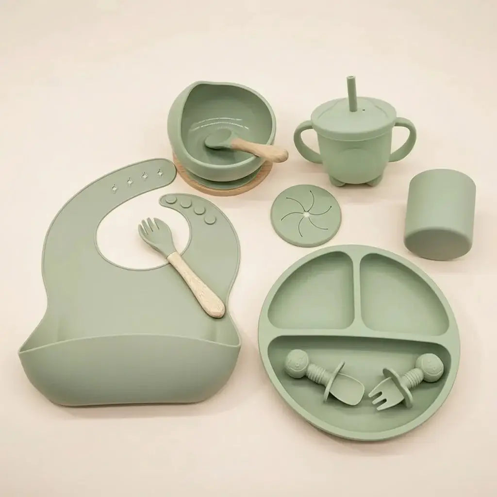 baby feeding essentials silicone tableware set
