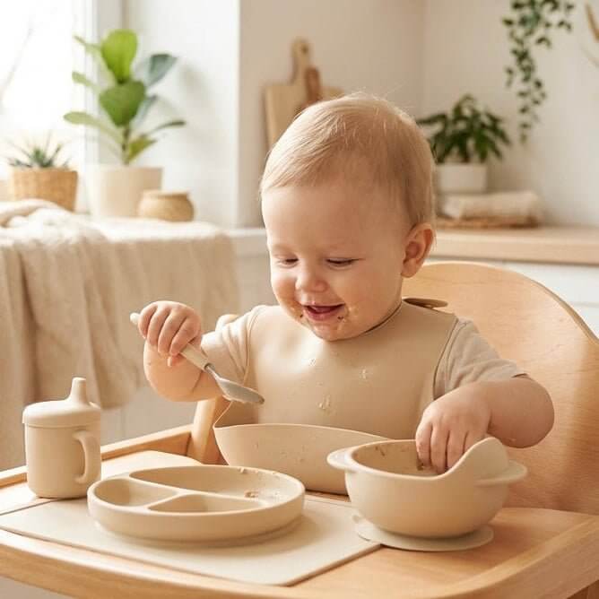 baby feeding essentials silicone tableware set